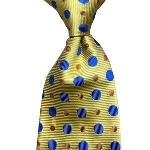 Scully & Scully Necktie Polka Dot Mens Yellow England Park Avenue Silk Tie